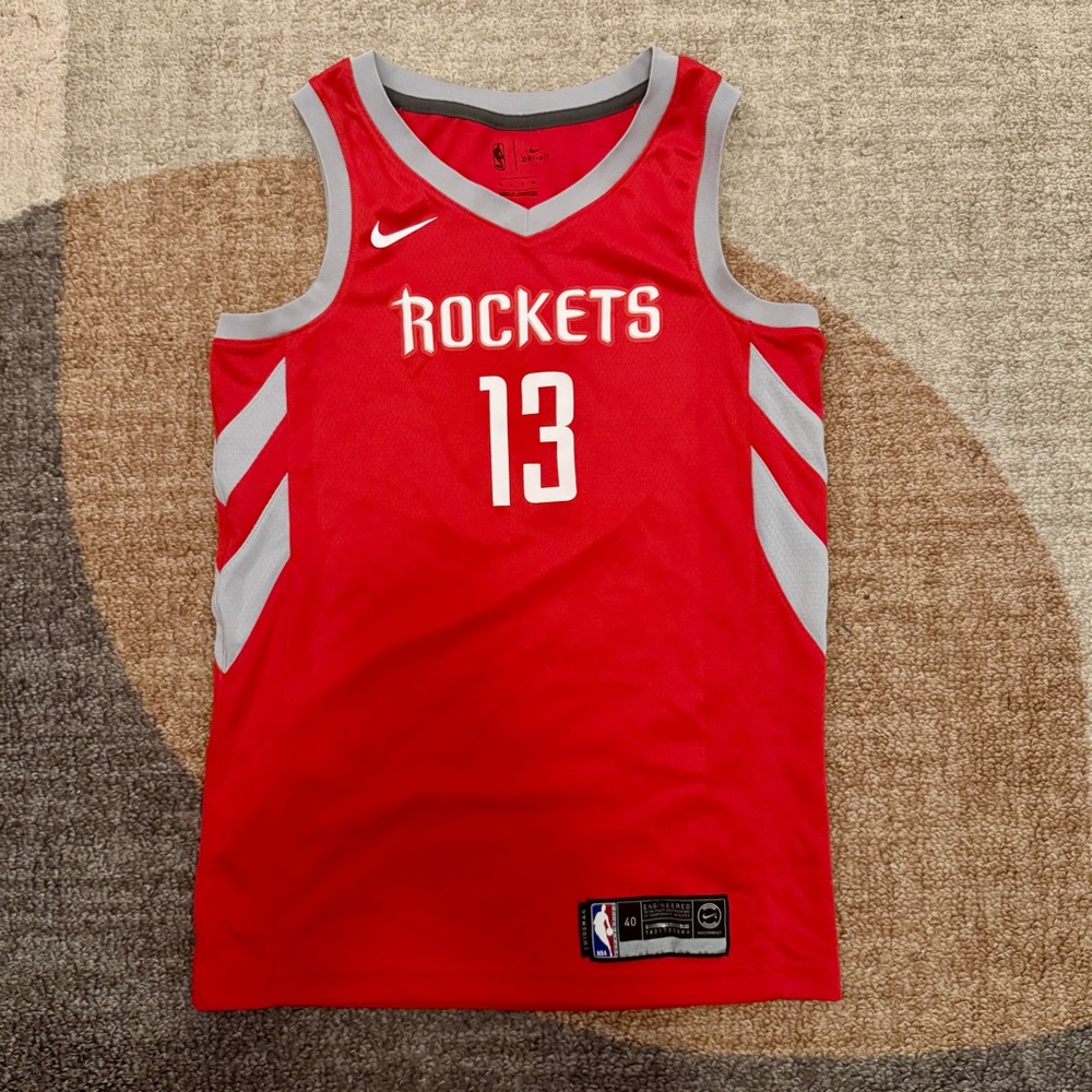 Nike - Houston Rockets James Harden #13 Red and Gray Basketball Jersey - Small